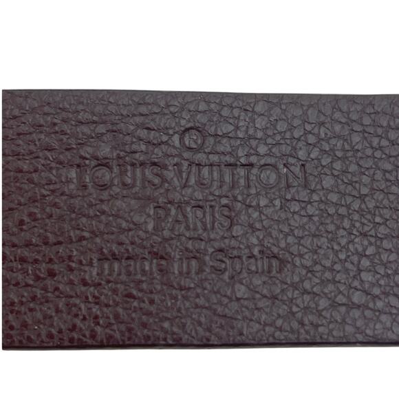 LOUIS VUITTON Burgundy Leather Buckle Wrap Bracelet, Box, Dustbag, COA, EUC - Picture 4 of 13